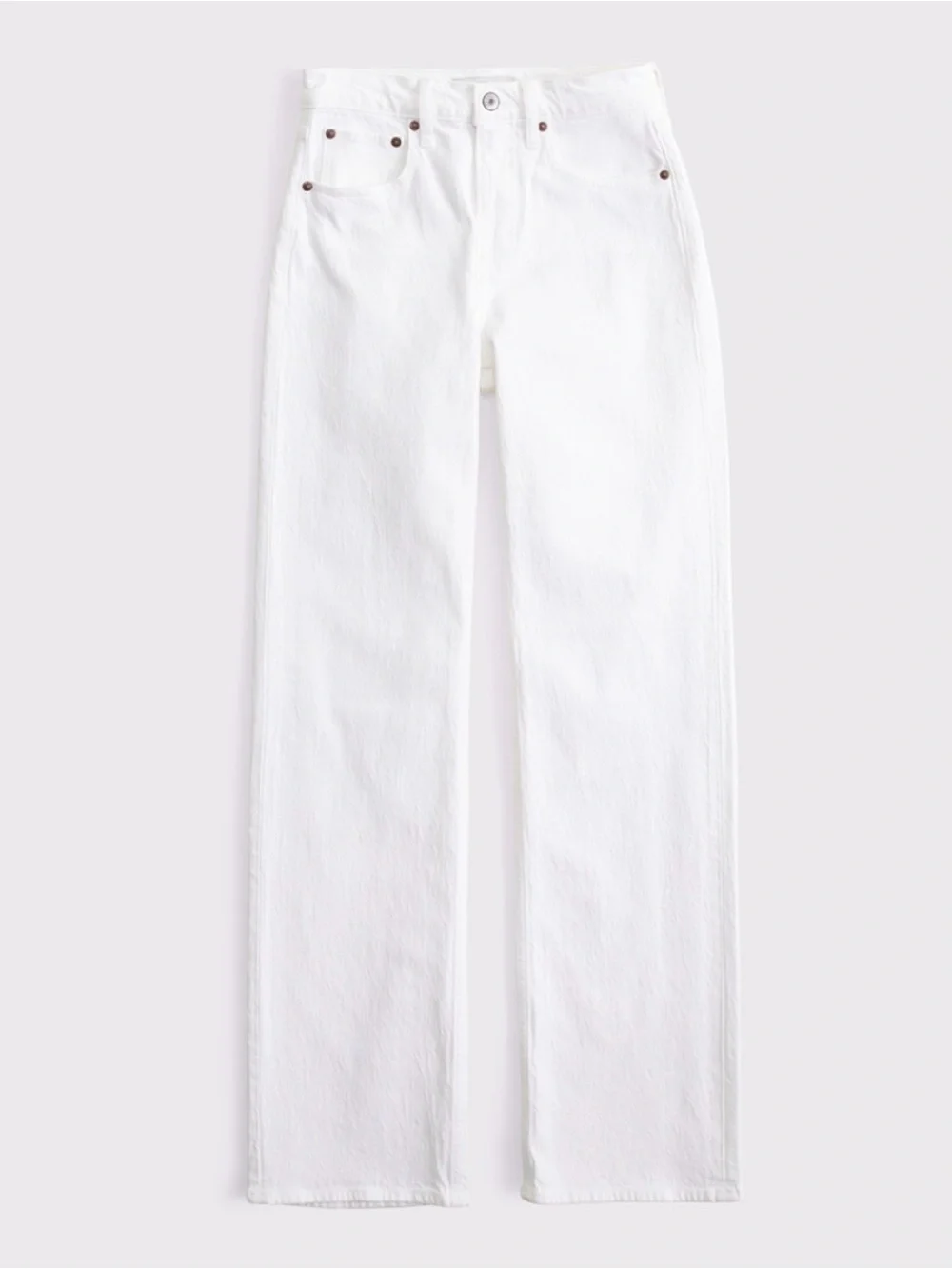 Abercrombie & Fitch White Straight-Leg Women's Jeans - Picture 1 of 4